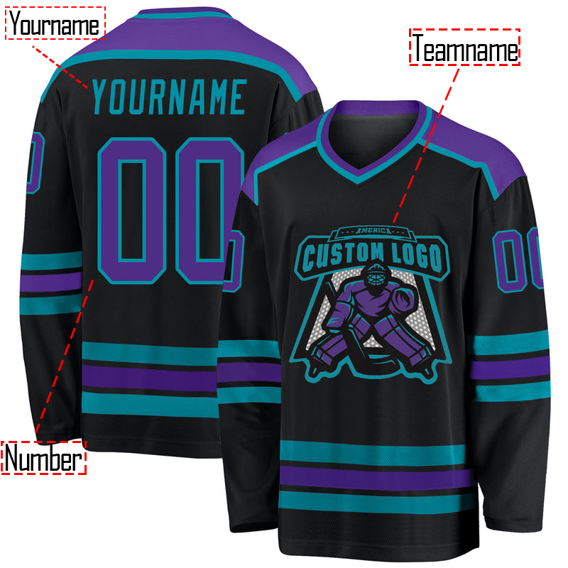 Custom sports black hockey jersey